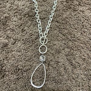 Pink Panache brushed metal toggle necklace